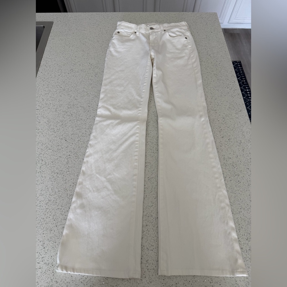 7 For All Mankind White Flare Jeans